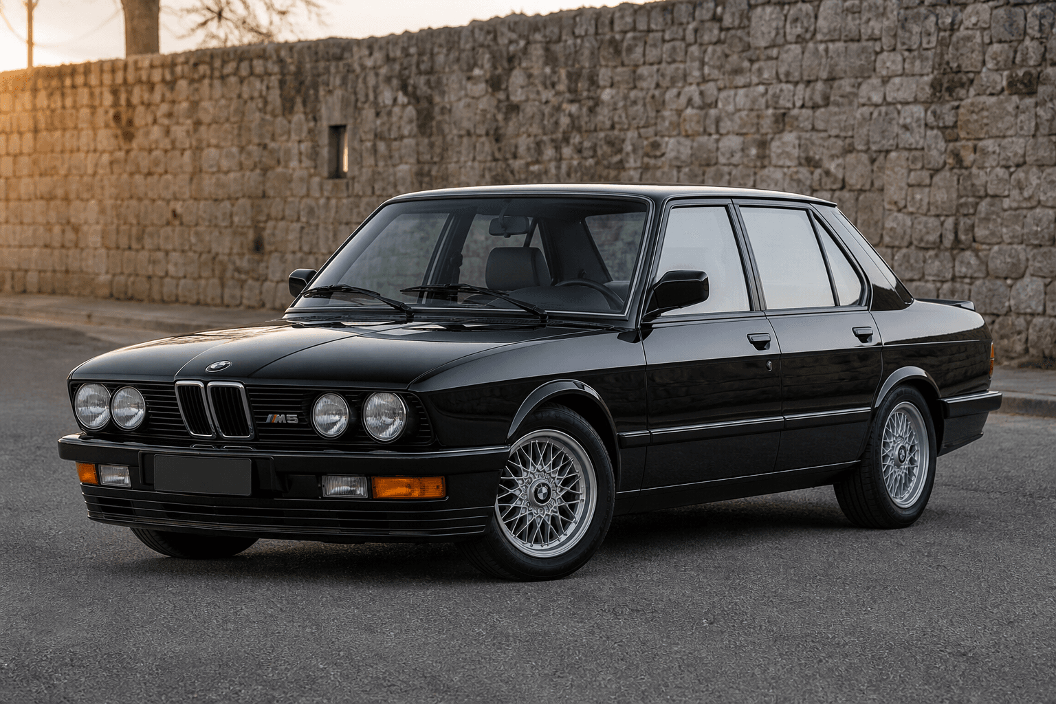 BMW M5 E28 en una imagen generada para MotorAtlas Stage Lab